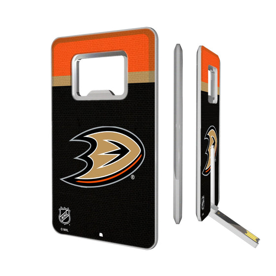 Anaheim Ducks Stripe Credit Card USB Drive with Bottle Opener 32GB-0