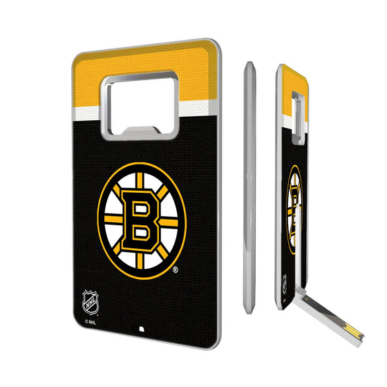 Boston Bruins Stripe Credit Card USB Drive with Bottle Opener 32GB-0