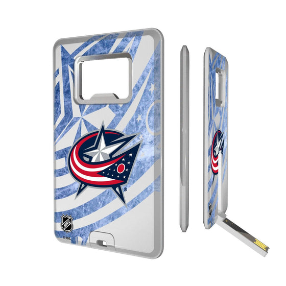 Columbus Blue Jackets Ice Tilt Credit Card USB Drive with Bottle Opener 32GB-0