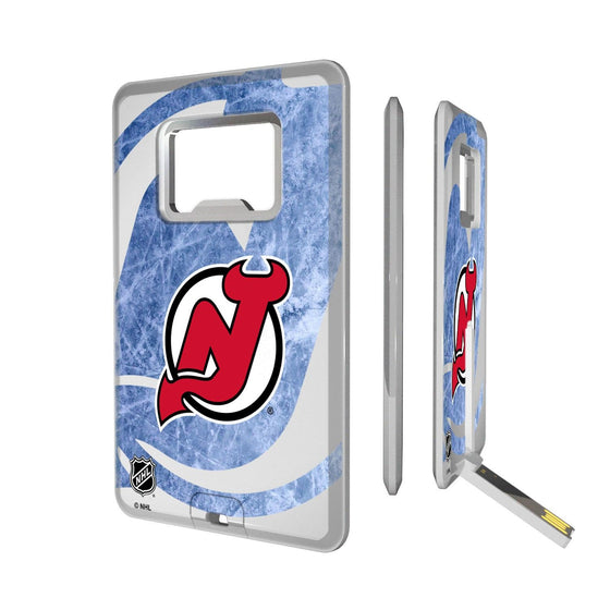 New Jersey Devils Ice Tilt Credit Card USB Drive with Bottle Opener 32GB-0