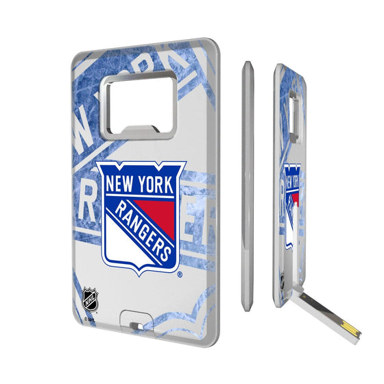 New York Rangers Ice Tilt Credit Card USB Drive with Bottle Opener 32GB-0