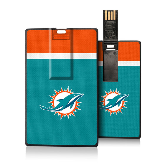 Miami Dolphins Stripe Credit Card USB Drive 16GB - 757 Sports Collectibles