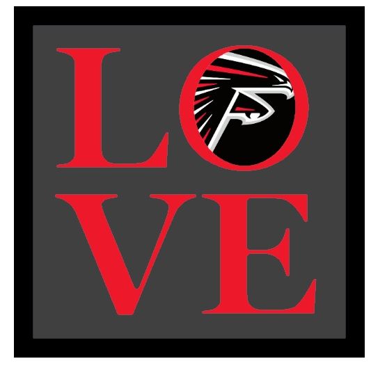 Atlanta Falcons LOVE Framed Photo Piece 24x24