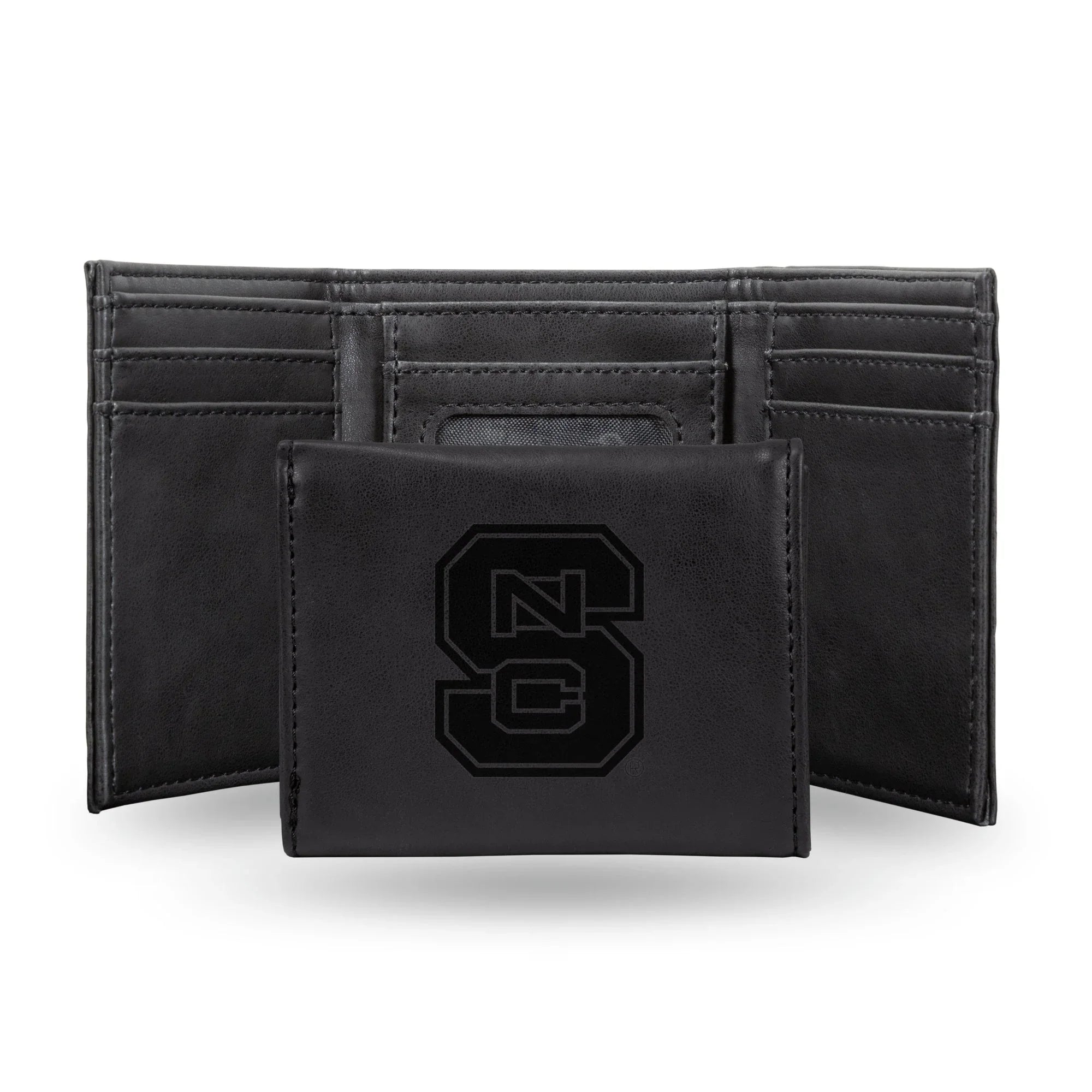 NCAA N.Carolina State Wolfpack Laser Engraved Black Tri-Fold Wallet   