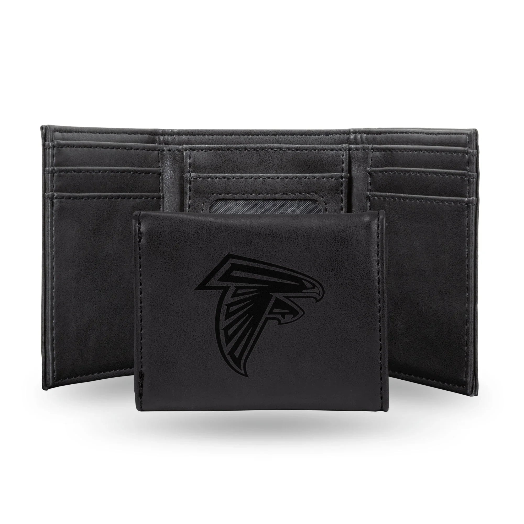 NFL Atlanta Falcons Laser Engraved Black Tri-Fold Wallet   