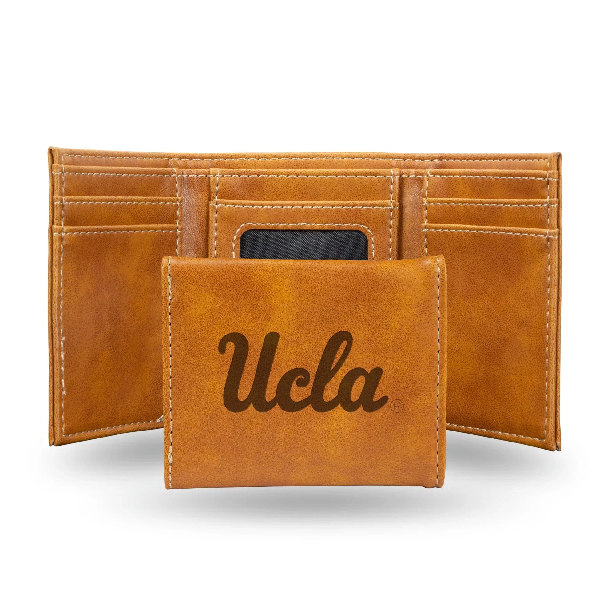 NCAA California-Los Angeles Bruins Laser Engraved Brown Tri-Fold Wallet   