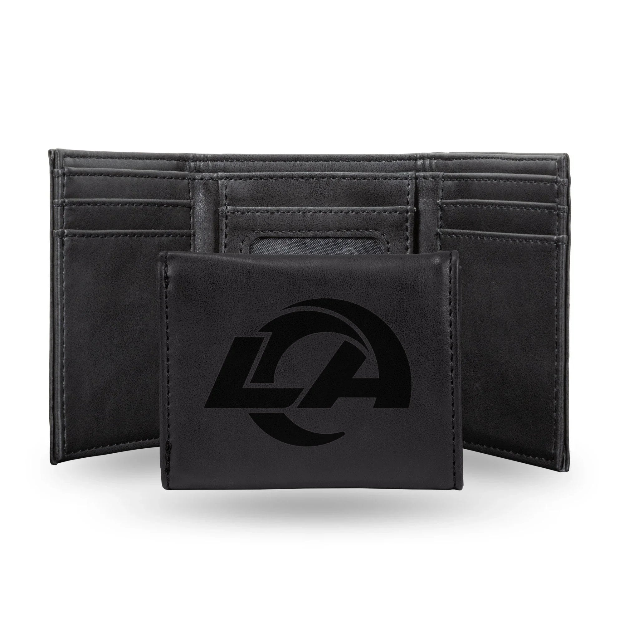 NFL Los Angeles Rams Laser Engraved Black Tri-Fold Wallet   