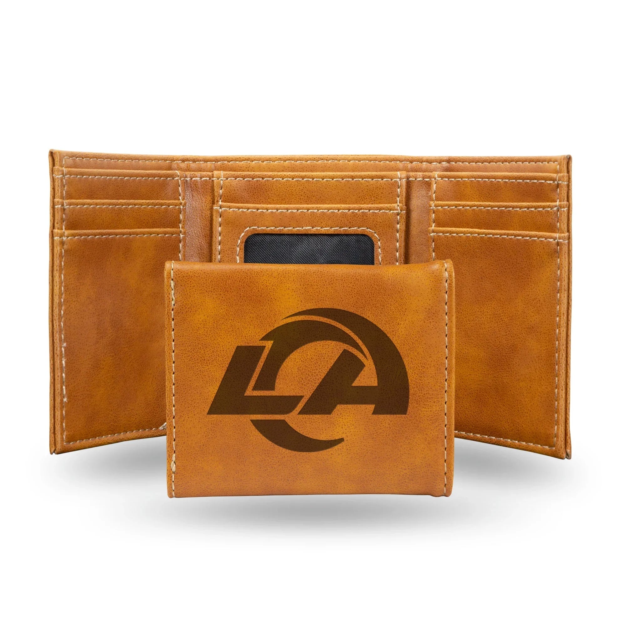 NFL Los Angeles Rams Laser Engraved Brown Tri-Fold Wallet   