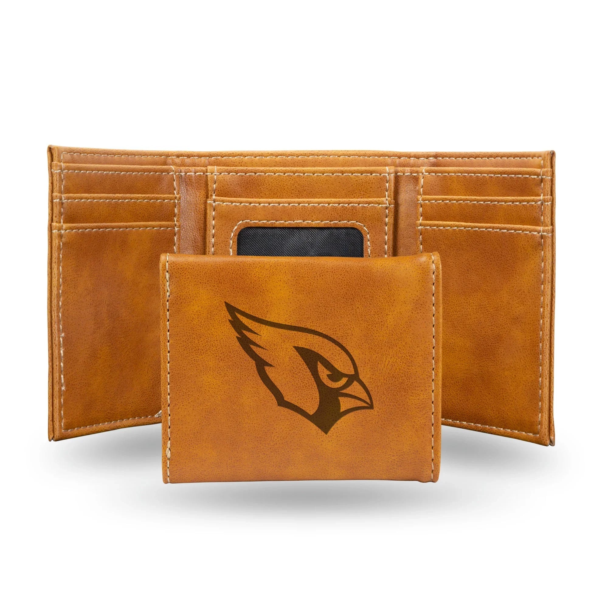NFL Arizona Cardinals Laser Engraved Brown Tri-Fold Wallet   