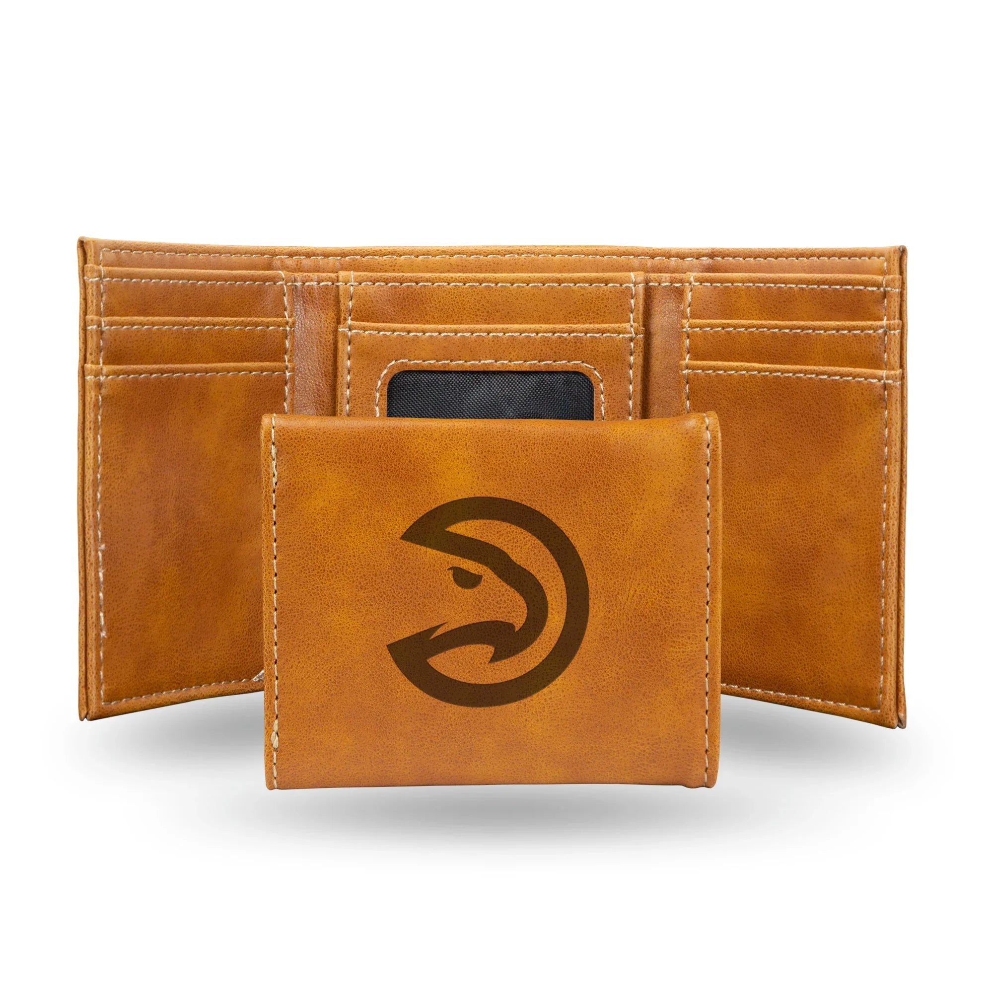 NBA Atlanta Hawks Laser Engraved Brown Tri-Fold Wallet   