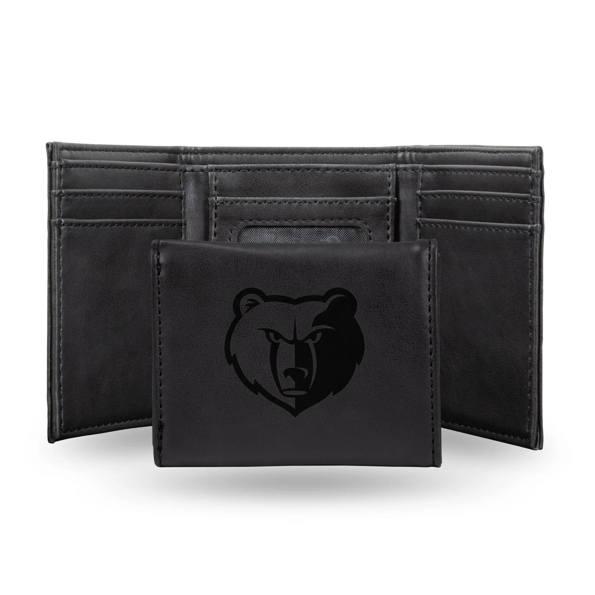 NBA Memphis Grizzlies Laser Engraved Black Tri-Fold Wallet   
