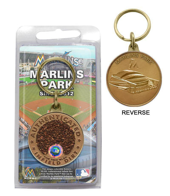 Miami Marlins Marlins Park Dirt Coin Keychain (HM) - 757 Sports Collectibles