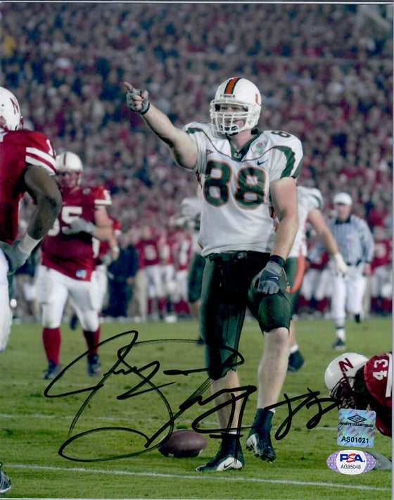 Miami Hurricanes Jeremy Shockey Autographed Signed 8x10 Photo - PSA Authentication