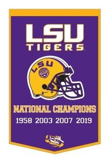 Louisiana State LSU Tigers 2019-2020 NCAA Football National Champions Dynasty Banner 24"x38"