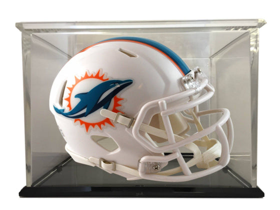 Miami Dolphins Speed Mini Football Helmet with  98% UV Protective Acrylic Display Case - 757 Sports Collectibles