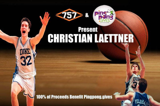 757 Sports Collectibles & Ping Pong Gives Presents Duke Legend Christian Laettner - 100% of Proceeds Benefit the Charity - 757 Sports Collectibles
