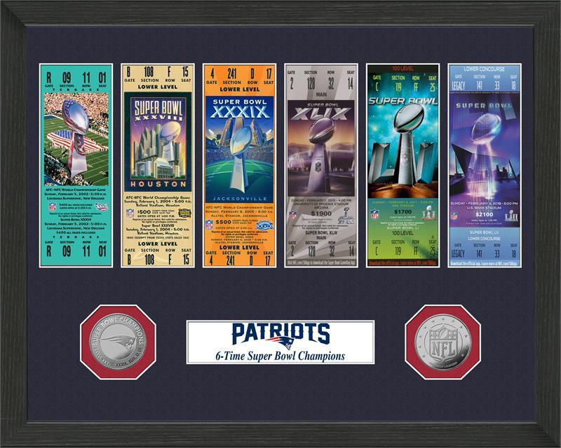New England Patriots 6-Time Super Bowl Champions Ticket Collection