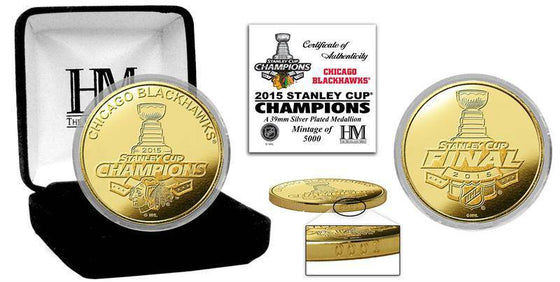 Chicago Blackhawks 2015 Stanley Cup Champions Gold Mint Coin (HM) - 757 Sports Collectibles