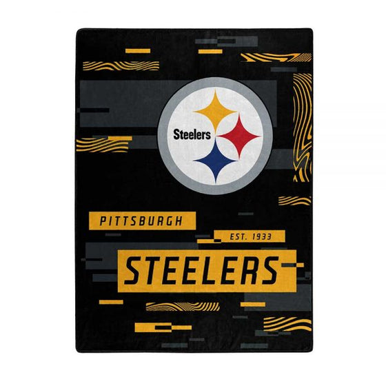 Pittsburgh Steelers 60" x 80" Slant Royal Plush Blanket - 757 Sports Collectibles
