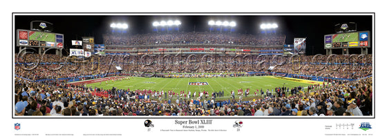 Pittsburgh Steelers v Arizona Cardinals Super Bowl 43 XLIII Game Winning Play Panorama 13.5x40 Photo- Unframed