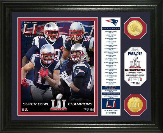 New England Patriots Super Bowl 51 LI Champions "Banner" Bronze Coin Photo Mint L/E of 5000 - 757 Sports Collectibles