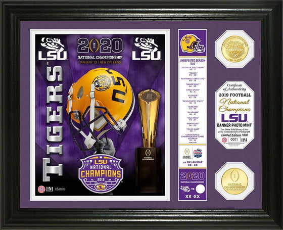 Louisiana State LSU 2019-2020 NCAA Football National Champions "Banner" Bronze Coin Photo Mint