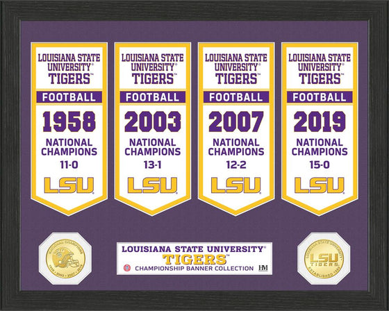 Louisiana State LSU 2019-2020 NCAA Football National Champions Bronze Coin Banner Collection