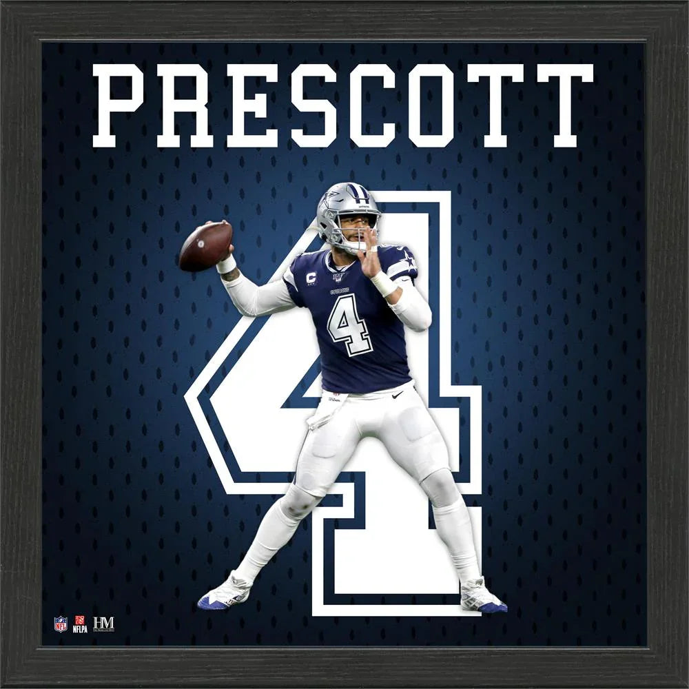 Dallas Cowboys Dak Prescott Jersey Number Frame