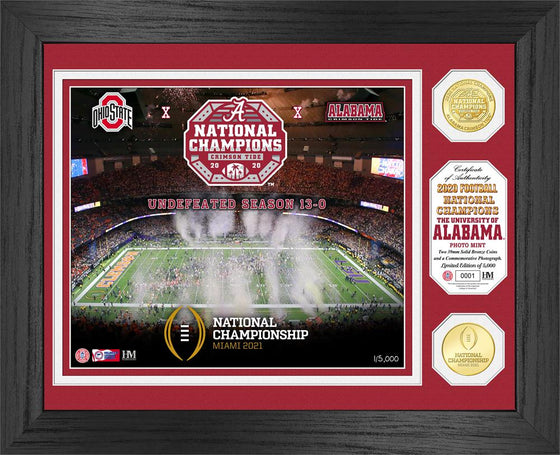 Alabama Crimson Tide 2020/21 College Football National Champions Celebration Bronze Coin Photo Mint
