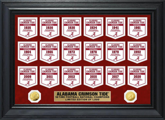 Alabama Crimson Tide 2020-2021 NCAA Football 18-Time National Champions Deluxe Limited Edition Photo Mint