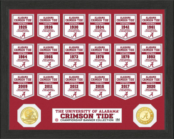Alabama Crimson Tide 2020-2021 NCAA Football 18-Time National Champions Limited Edition Banner Collection