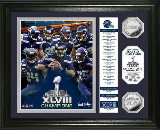Seattle Seahawks Super Bowl 48 Champions "Banner" Silver Coin Photo Mint (HM) - 757 Sports Collectibles