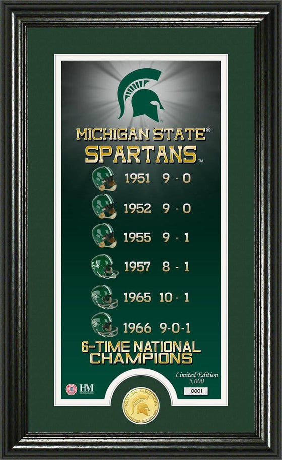 Michigan State Spartans Michigan State University "Legacy" Bronze Coin Panoramic Photo Mint (HM) - 757 Sports Collectibles