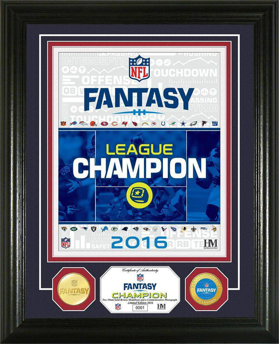NFL Fantasy Football Gold Champion Bronze Coin Photo Mint - 757 Sports Collectibles