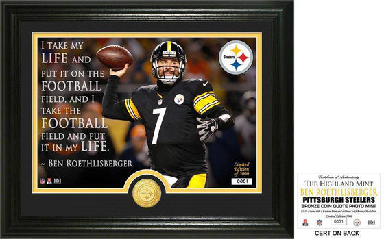 Pittsburgh Steelers Ben Roethlisberger "Quote" Bronze Coin Photo Mint (HM) - 757 Sports Collectibles