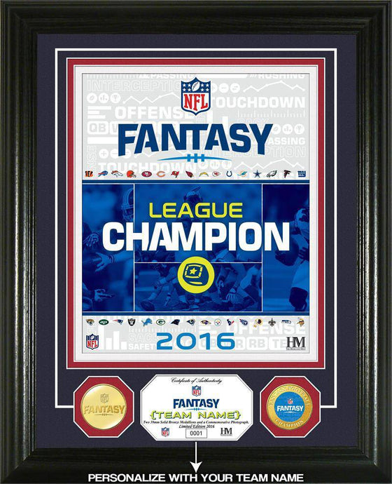NFL Fantasy Football Personalized Gold Champion Bronze Coin Photo Mint - 757 Sports Collectibles