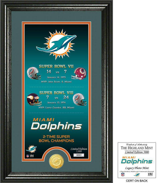 Miami Dolphins "Legacy" Bronze Coin Photo Mint (HM) - 757 Sports Collectibles
