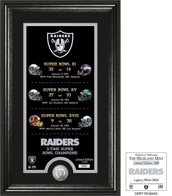 Raiders "Legacy" Minted Coin Photo Mint