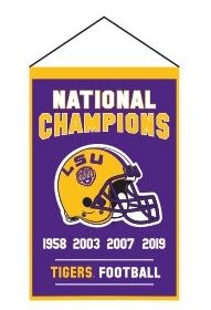 Louisiana State LSU Tigers 2019-2020 NCAA Football National Champions Banner 14"x22"