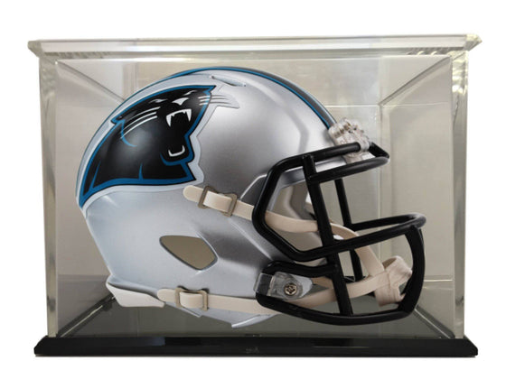 Carolina Panthers Speed Mini Football Helmet with 98% UV Protective Acrylic Display Case - 757 Sports Collectibles