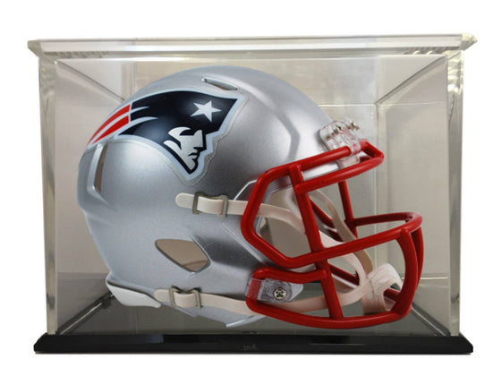 New England Patriots Speed Mini Football Helmet with  98% UV Protective Acrylic Display Case - 757 Sports Collectibles