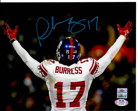 New York Giants Plaxico Burress Signed Autograph 8x10 Photo (Arms) - PSA COA - 757 Sports Collectibles