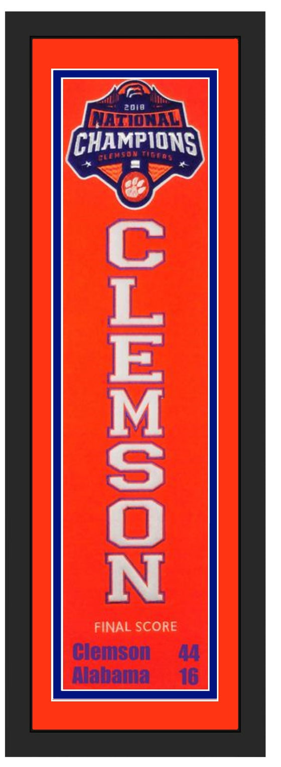 2019 CFP National Champions Clemson Tigers Framed Heritage Banner Orange