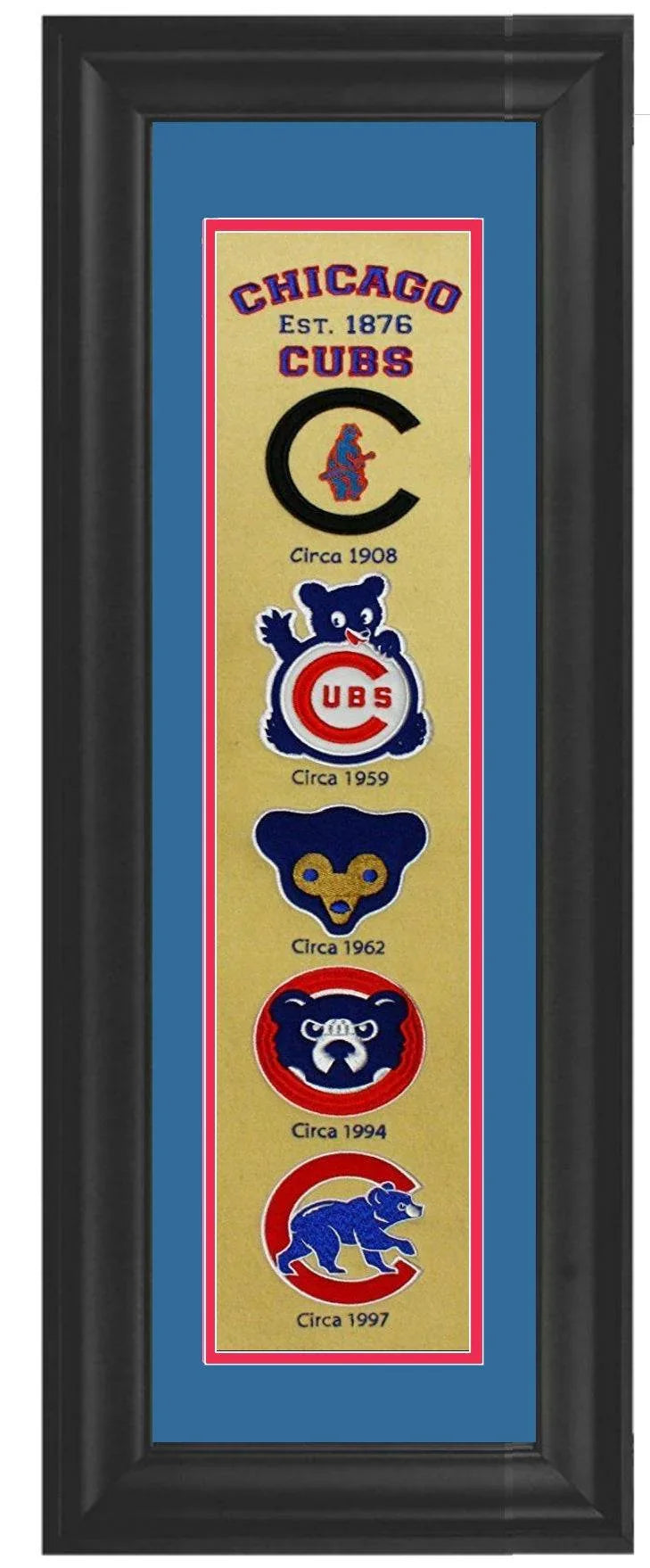 Chicago Cubs Fan Favorite Framed Heritage Banner 12x34 - 757 Sports Collectibles