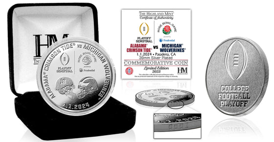 2023 Alabama v. Michigan CFP Semi Final Rose Bowl Silver Game Coin