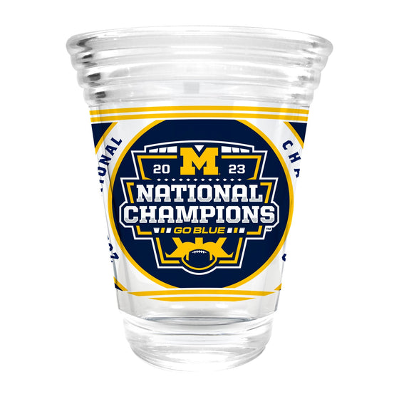 Michigan Wolverines 2 oz Round Shot Glass