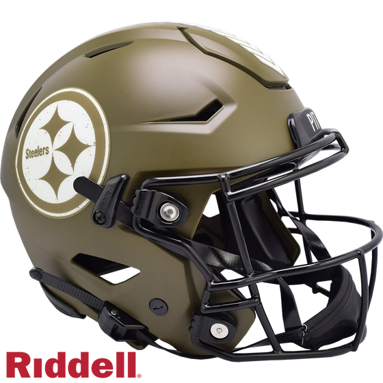 Pittsburgh Steelers Helmet Riddell Authentic Full Size SpeedFlex Style Salute To Service