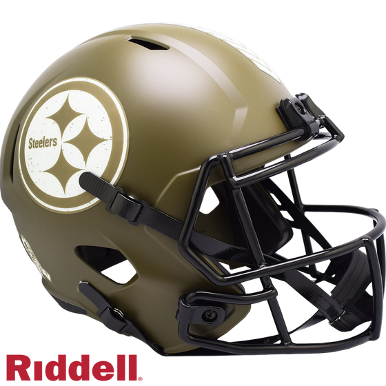 Pittsburgh Steelers Helmet Riddell Replica Full Size Speed Style Salute To Service
