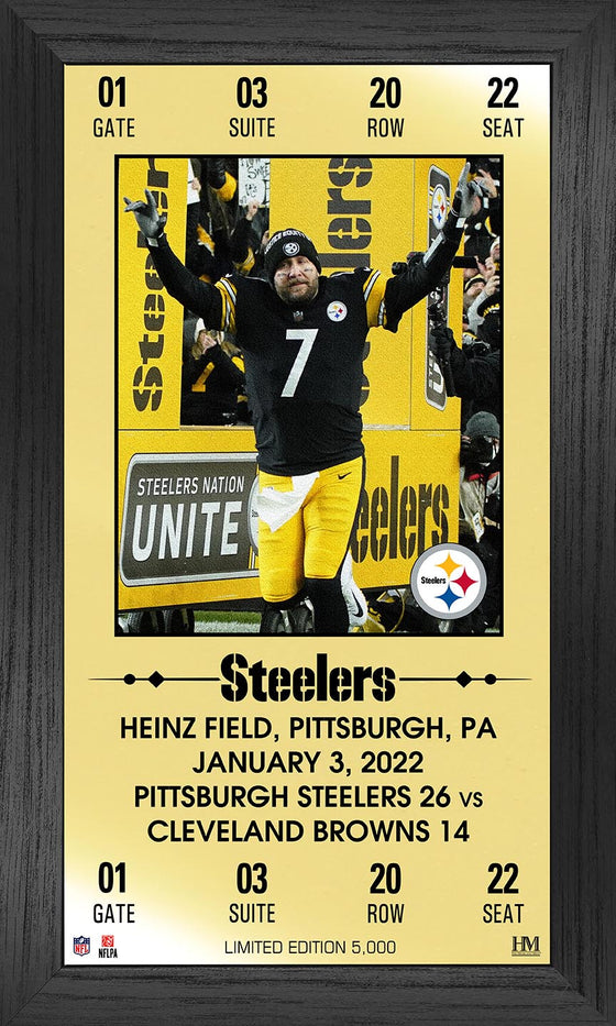 Pittsburgh Steelers Ben Roethlisberger Farewell Big Ben Ticket Frame - 757 Sports Collectibles