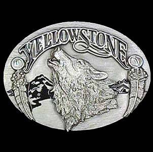 Yellowstone Wolf  Enameled Belt Buckle (SSKG) - 757 Sports Collectibles